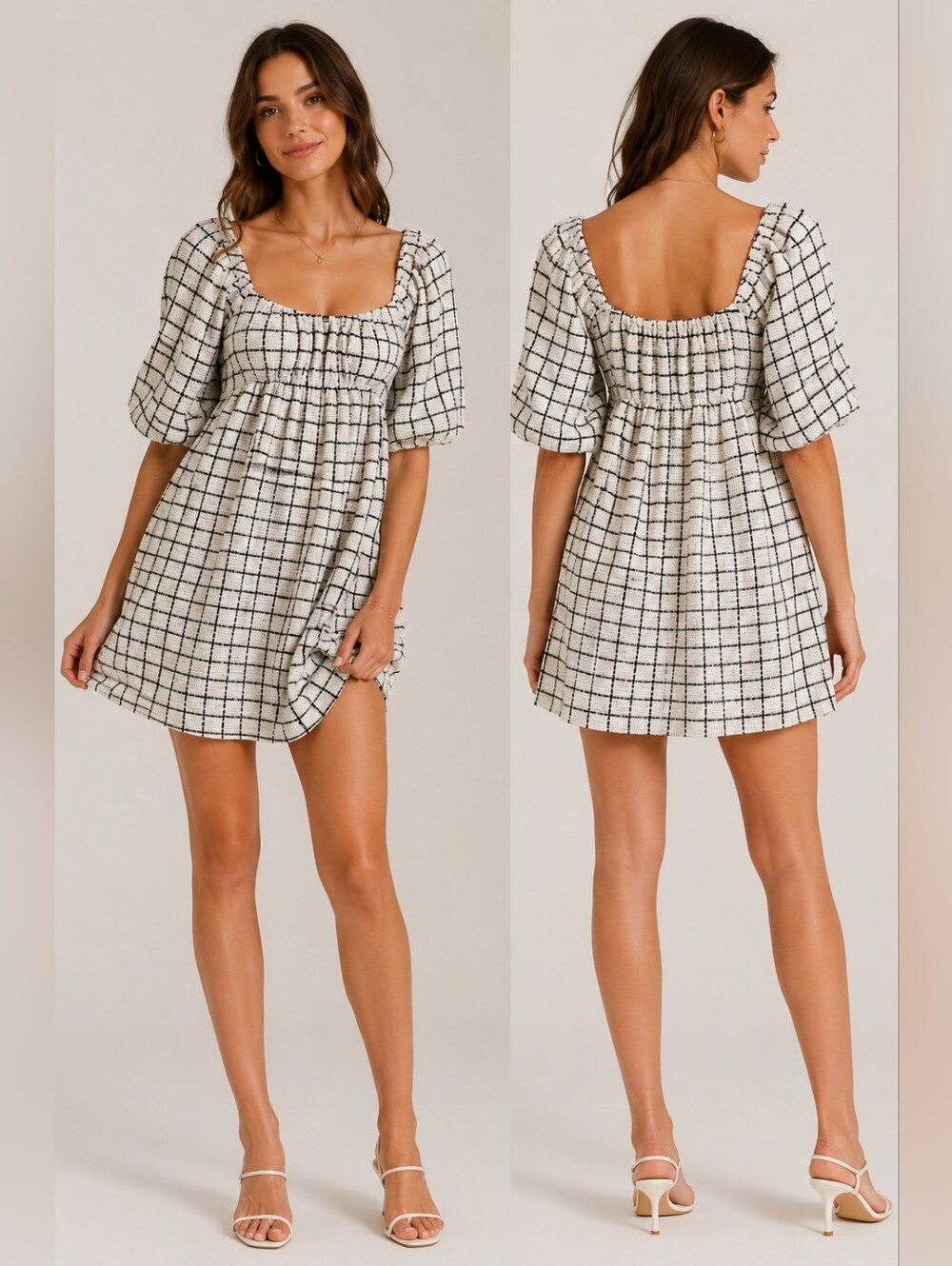 ✨ Allison + Kelly Textured Plaid Dress NWT Size M ✨